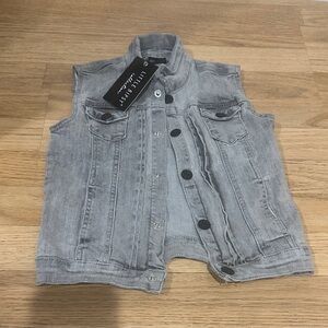 Little Bipsy Gray Sleeveless Denim Vest